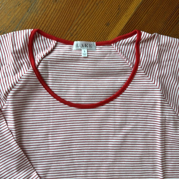 LAKE red and white striped pajama top - Picture 2 of 2